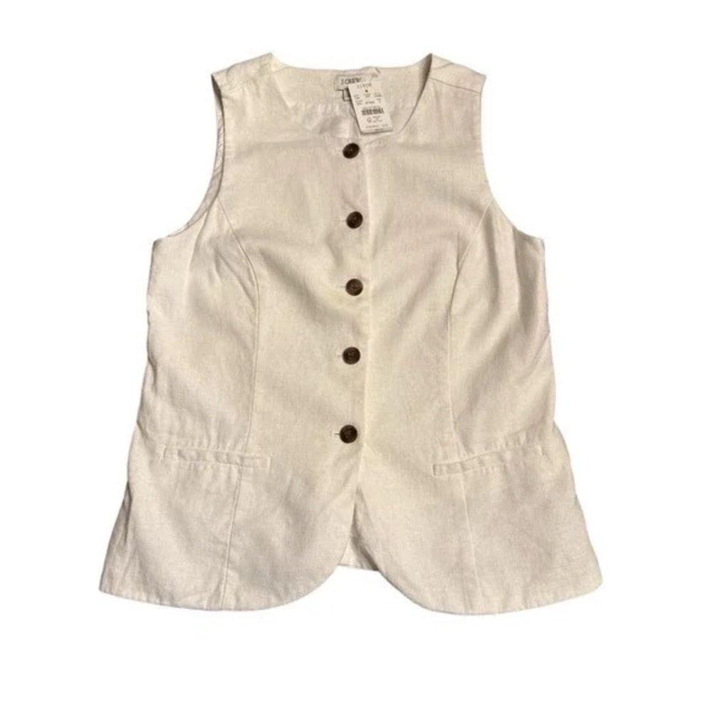 LOFT Cream Button-Down Vest